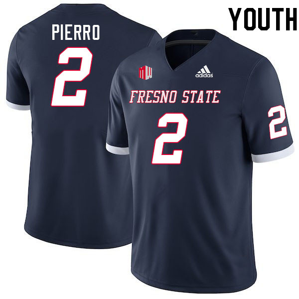 Youth #2 Jordan Pierro Fresno State Bulldogs College Football Jerseys Stitched-Navy